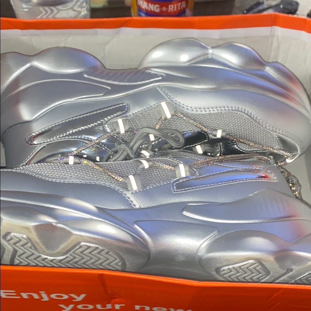 Stylish Silver Sneakers BRAND NEW